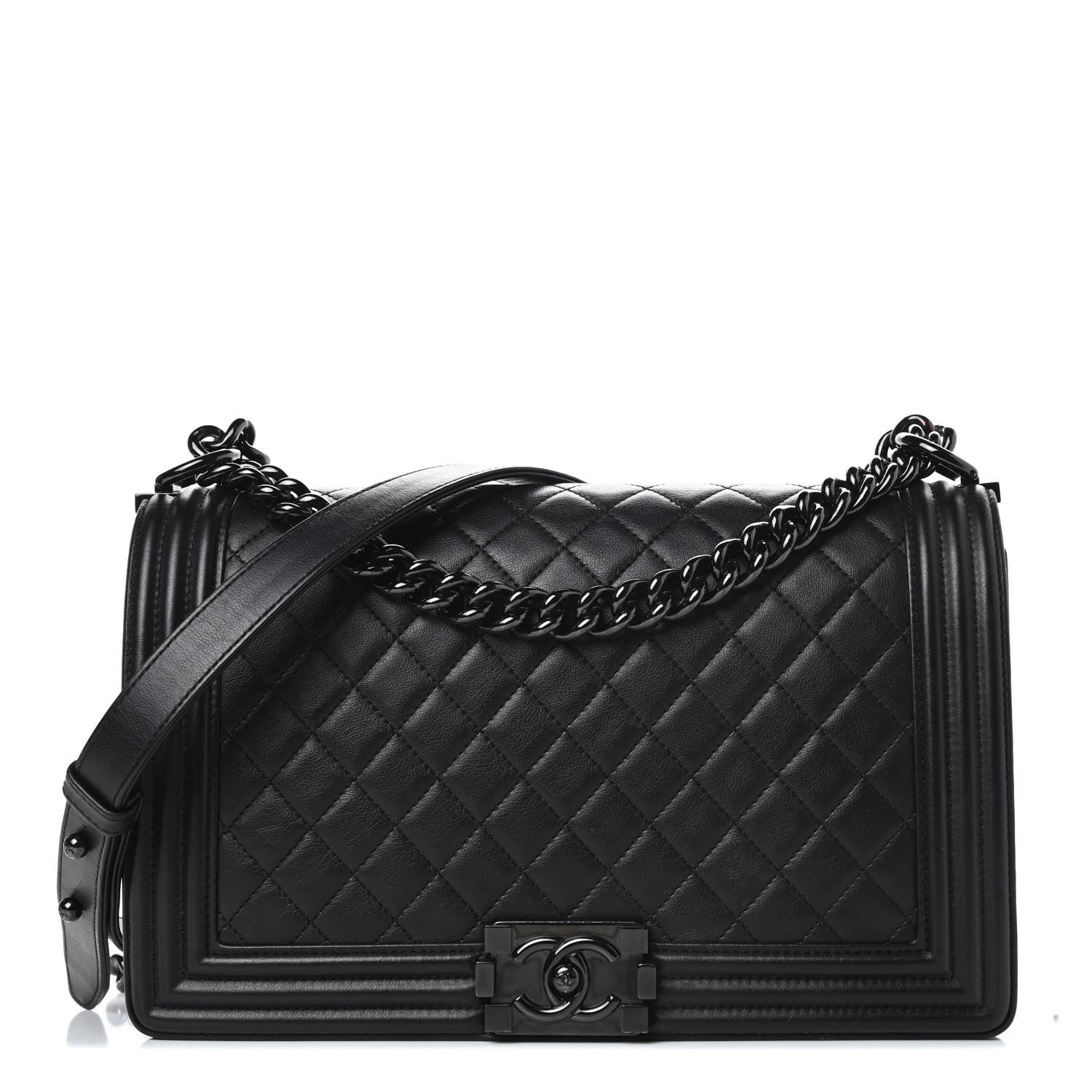 Chanel Calfskin Quilted New Medium Boy Flap So Black 1 of 13