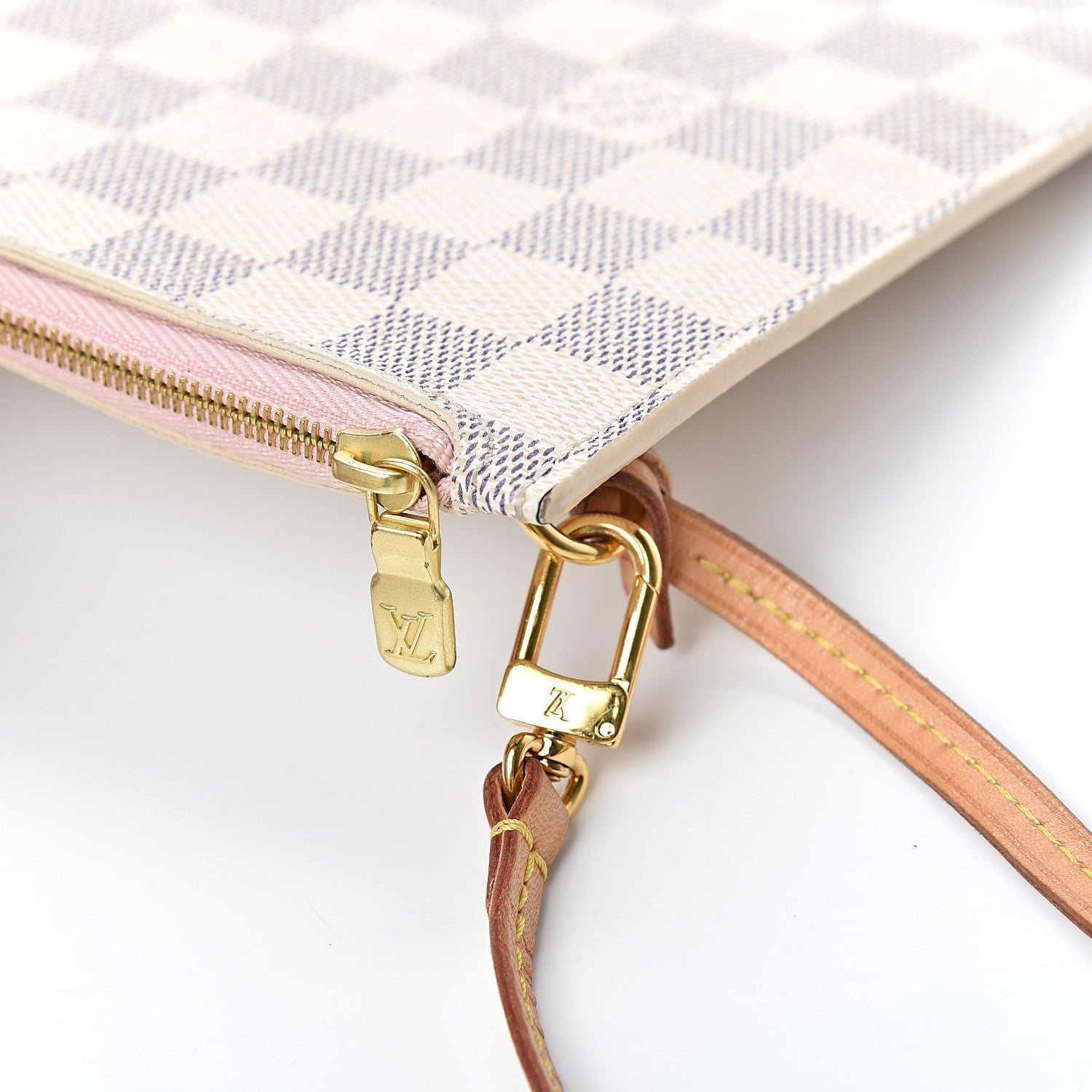 Louis Vuitton Damier Azur Neverfull MM GM Pochette Rose Ballerine 10 of 12