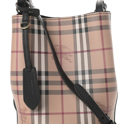 Burberry Haymarket Check Colours Small Lorne Bucket Crossbody Black 8 of 11