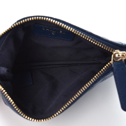 Chanel Caviar Quilted Small Cosmetic Case Navy 5 of 8