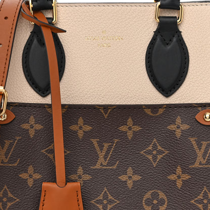 Louis Vuitton Calfskin Monogram Fold Tote PM Cream Khaki Black 7 of 9