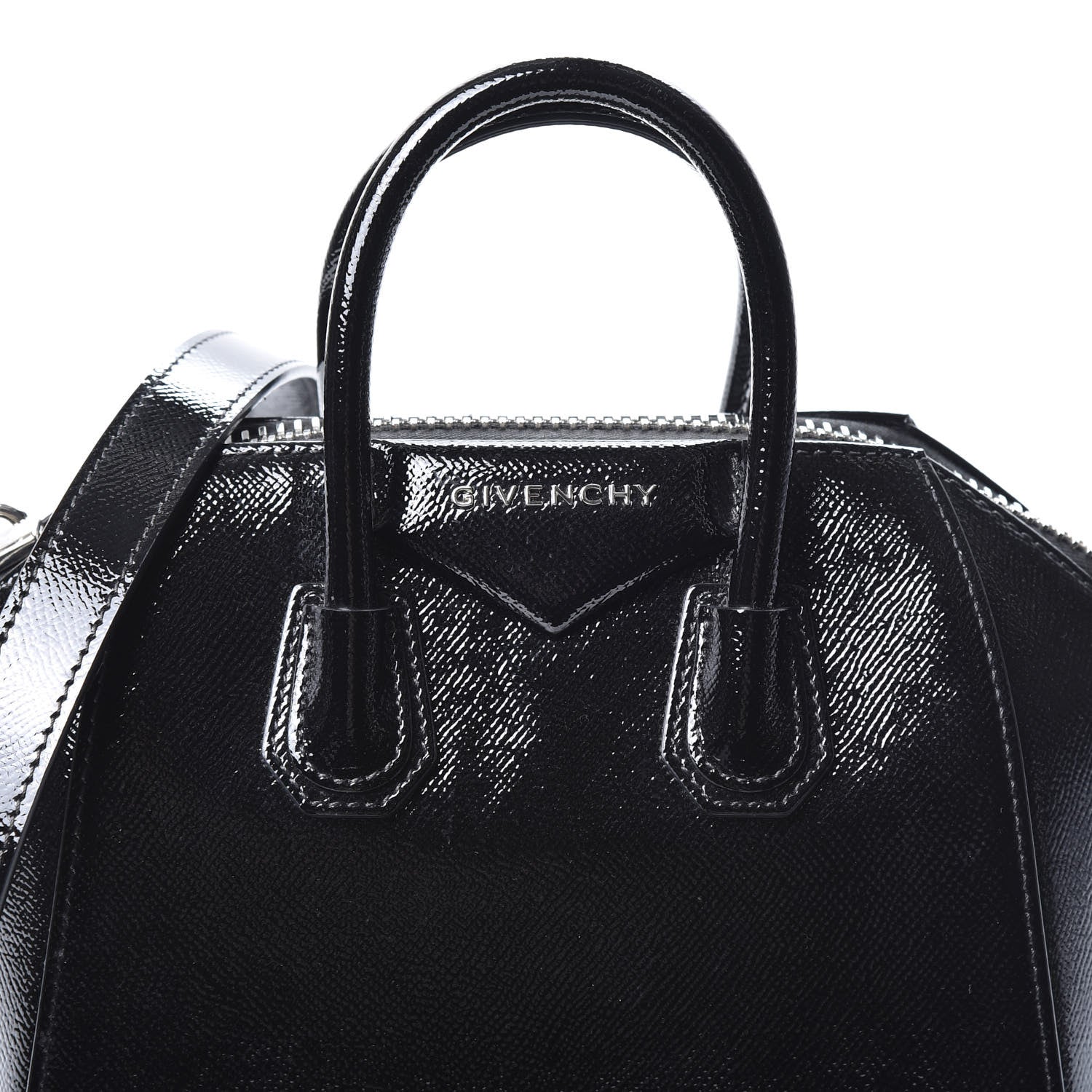Givenchy Textured Patent Calfskin Mini Antigona Black 10 of 10