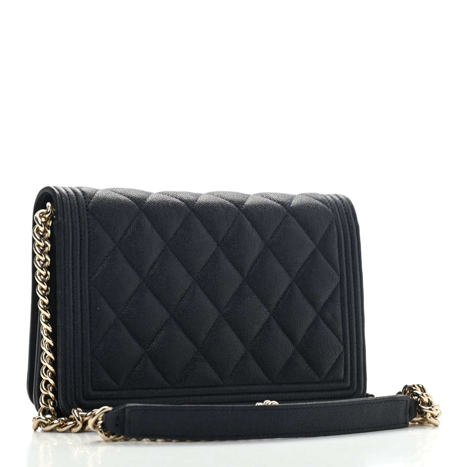 Chanel Caviar Quilted Boy Wallet On Chain WOC Navy 2 of 12