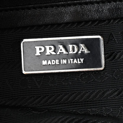 Prada Nylon Royal Calf Easy Foldover Pushlock Satchel Black 6 of 14
