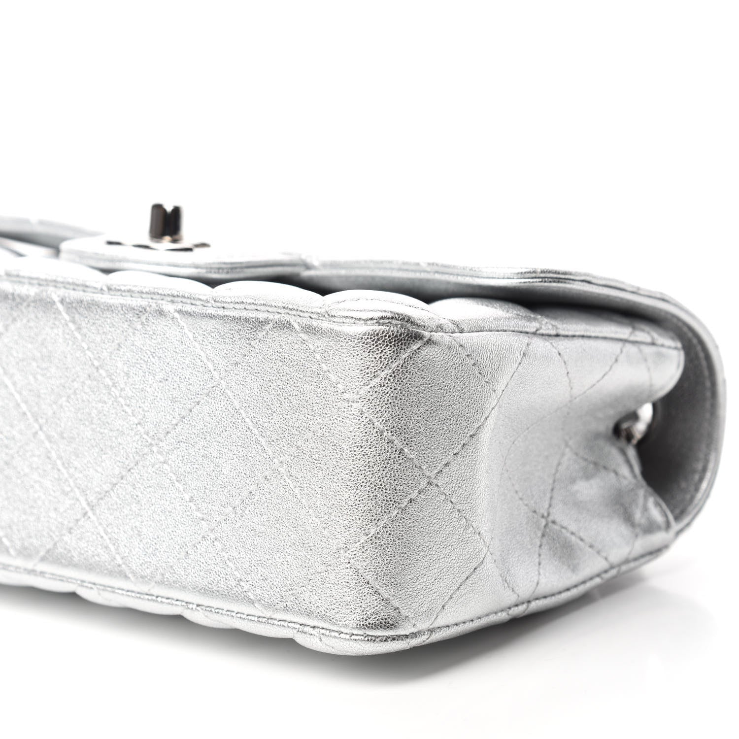 Chanel Metallic Lambskin Quilted Mini Rectangular Flap Silver 7 of 11