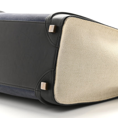 Celine Canvas Smooth Calfskin Micro Tri-Color Luggage Ink 8 of 13