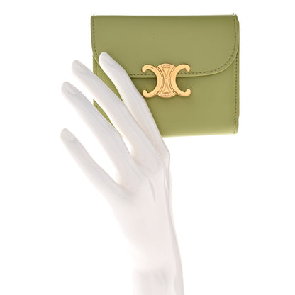 Celine Shiny Calfskin Small Triomphe Wallet Light Jade 2 of 8