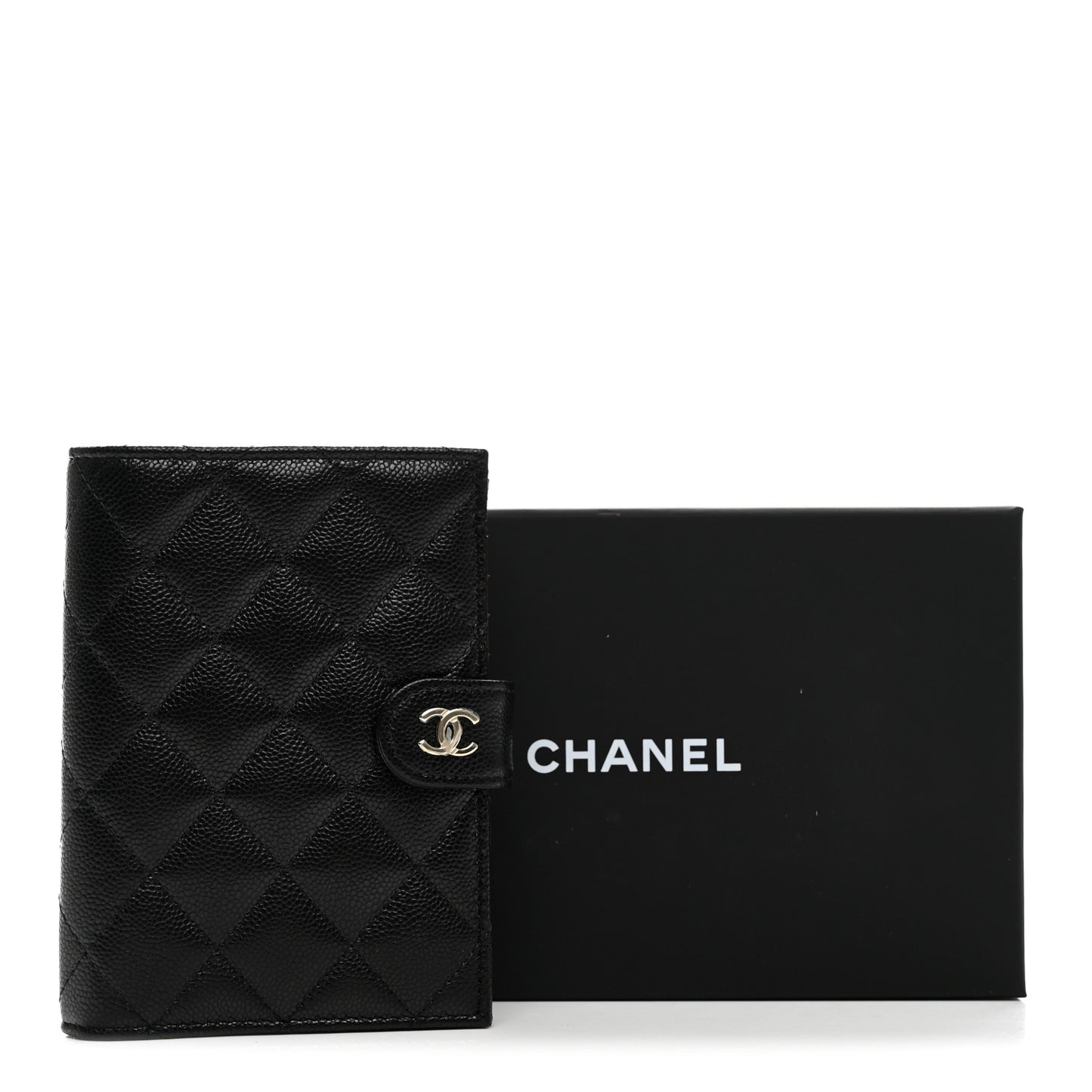 Caviar Quilted Passport Holder Black