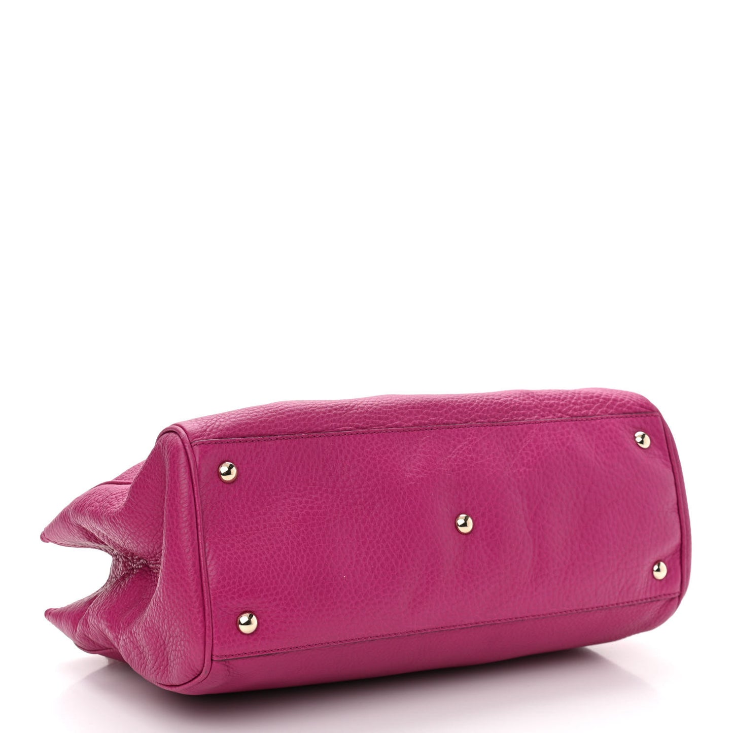 Pebbled Calfskin Medium Bamboo Shopper Tote Bright Bougainvillea