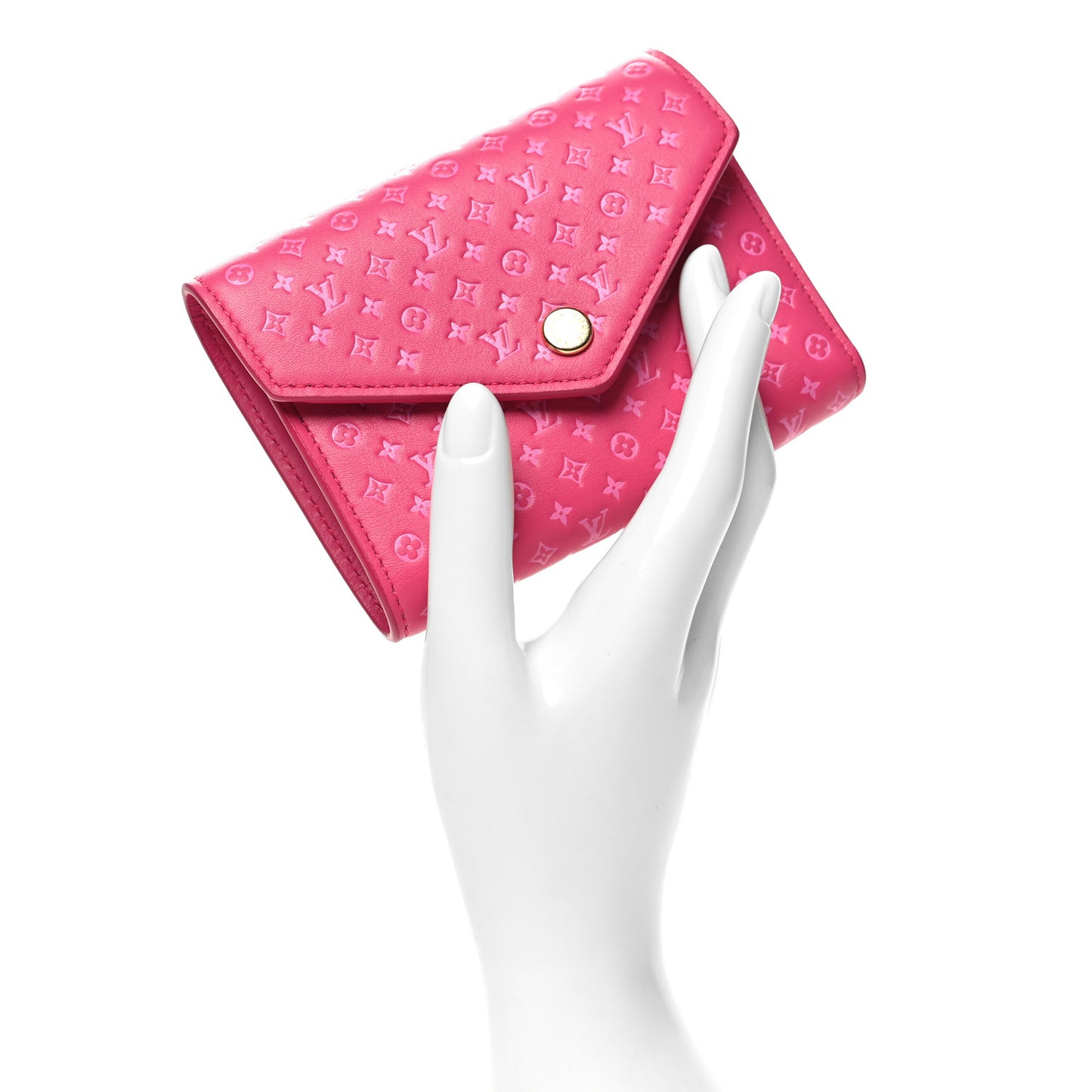 Calfskin Nanogram Embossed Victorine Wallet Rose