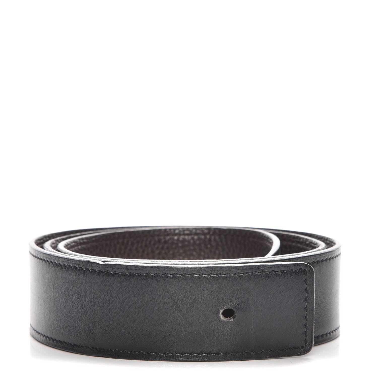 Hermes Box Togo 32mm Belt Strap 80 Black Chocolate 1 of 10