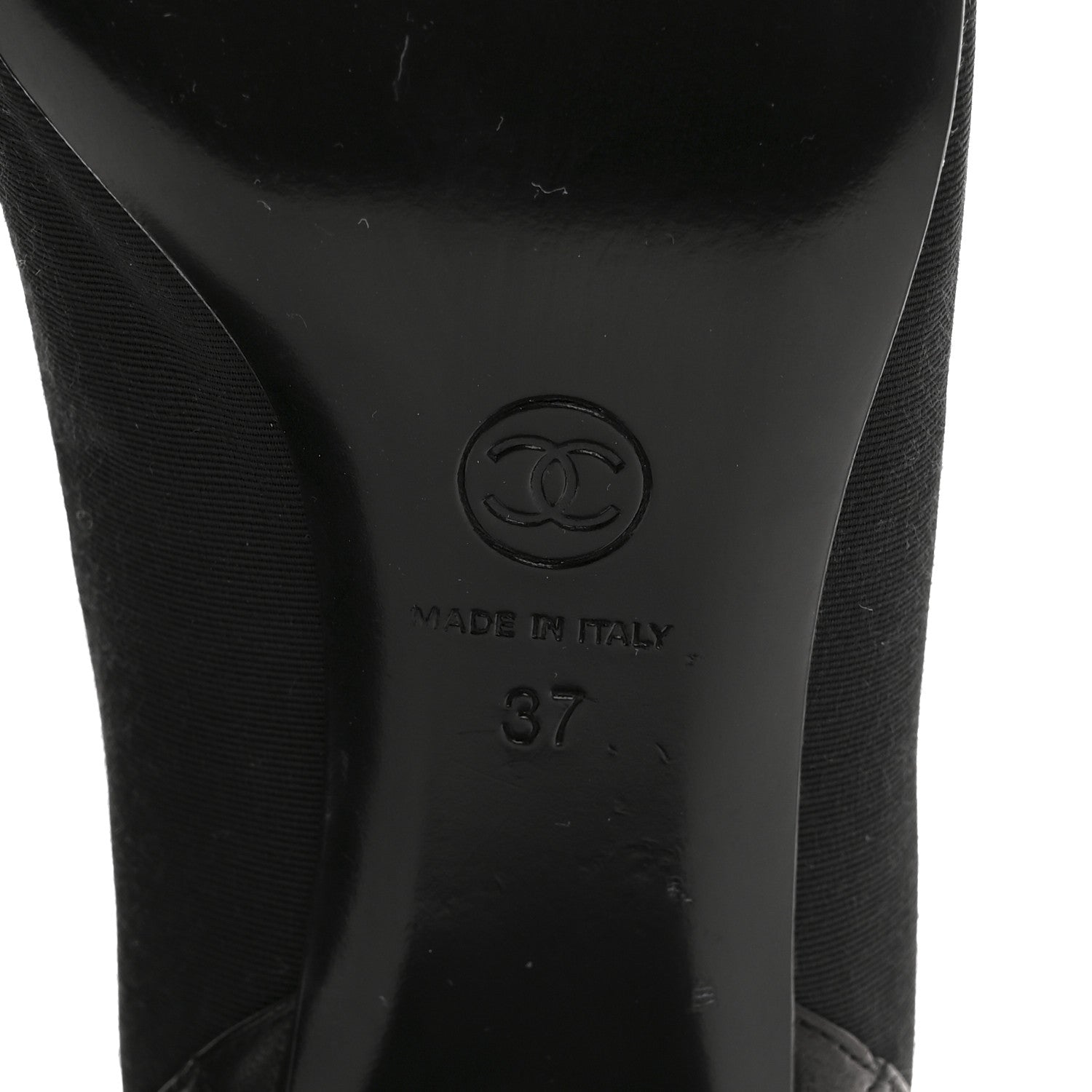 Chanel Nylon Lambskin Quilted Chain CC Pumps 37 Black 8 of 11