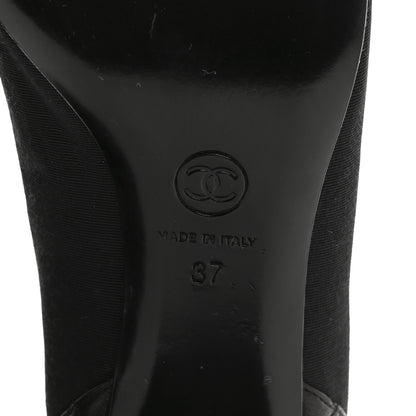 Chanel Nylon Lambskin Quilted Chain CC Pumps 37 Black 8 of 11