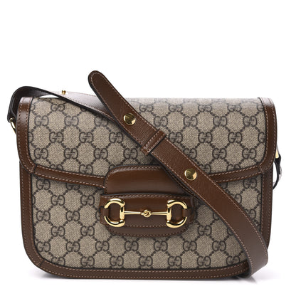 Gucci GG Supreme Monogram Horsebit 1955 Shoulder Bag Beige Brown Sugar 1 of 10
