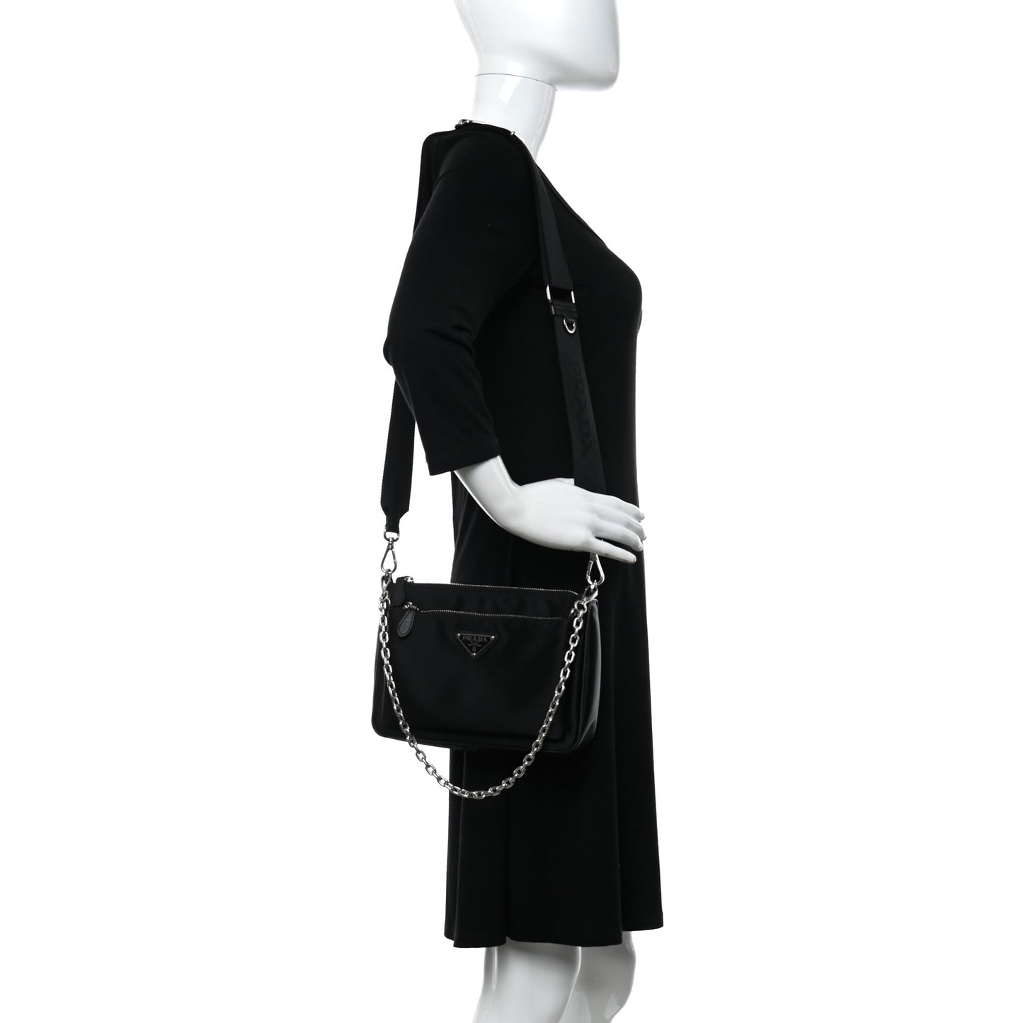 Nylon Shoulder Bag Black