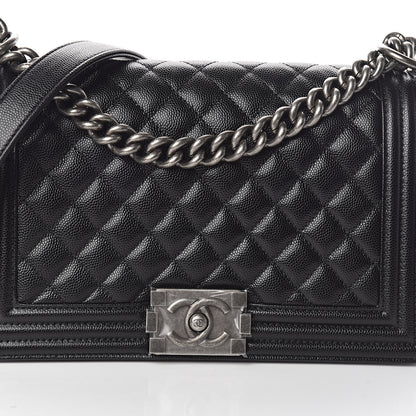 Chanel Caviar Quilted Medium Boy Flap Black 8 of 10