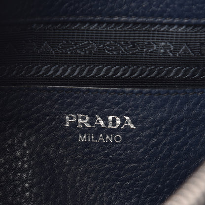 Prada Vitello Daino Zippered Crossbody Bag Baltico 6 of 13