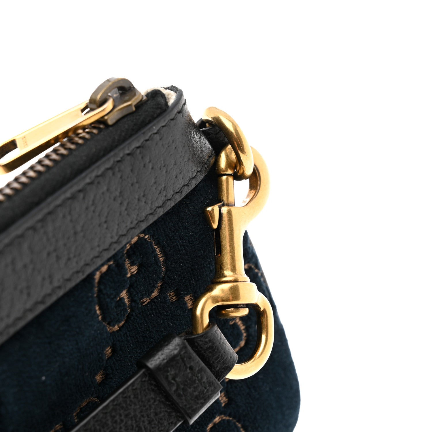 Gucci Velvet GG Monogram Textured Calfskin Web Smartphone Case Blue Beige Black 9 of 9