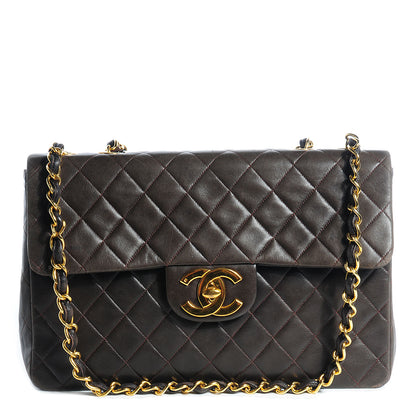 Chanel Lambskin Quilted XL Jumbo Flap Brown 1 of 10