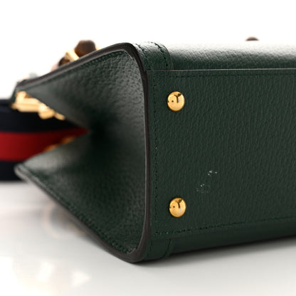 Gucci Textured Dollar Calfskin Mini Diana Tote Bag Vintage Green Pink 9 of 15