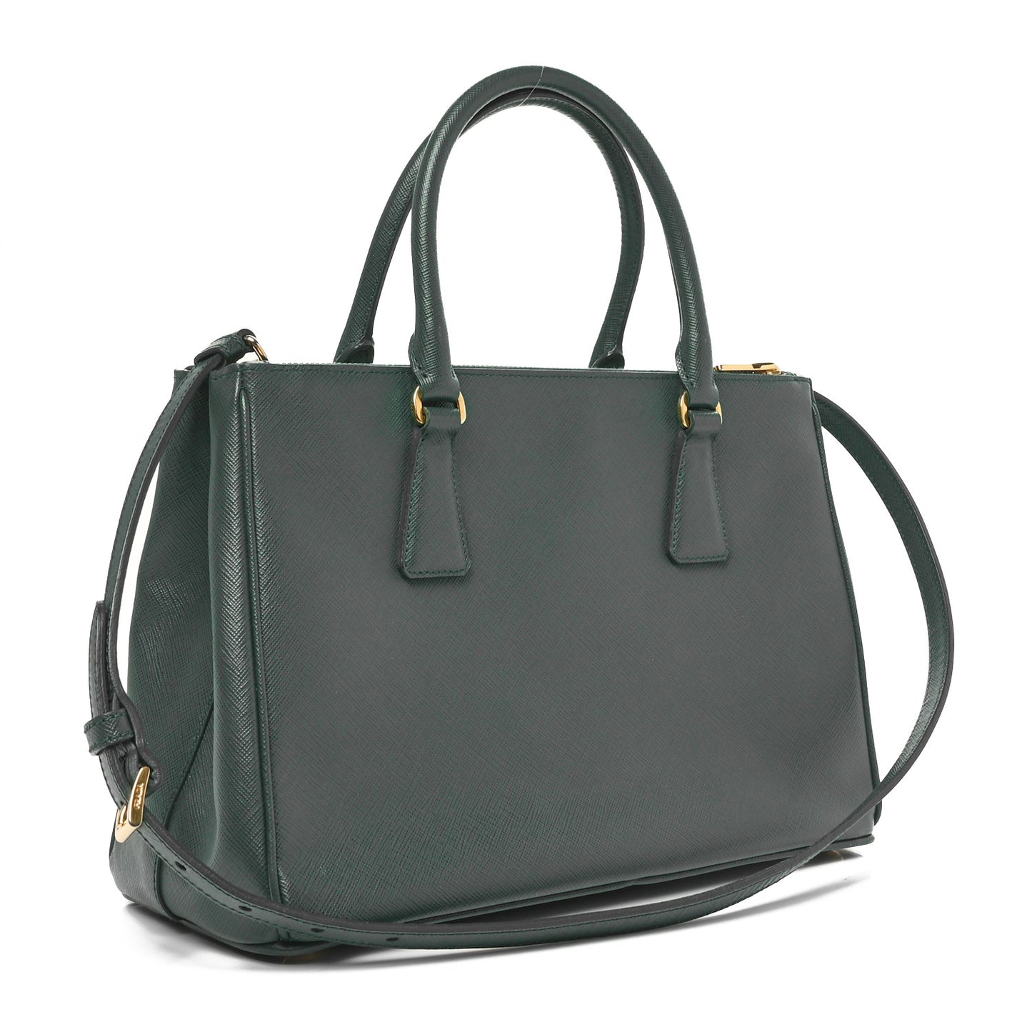 Saffiano Lux Small Galleria Double Zip Tote Biliardo