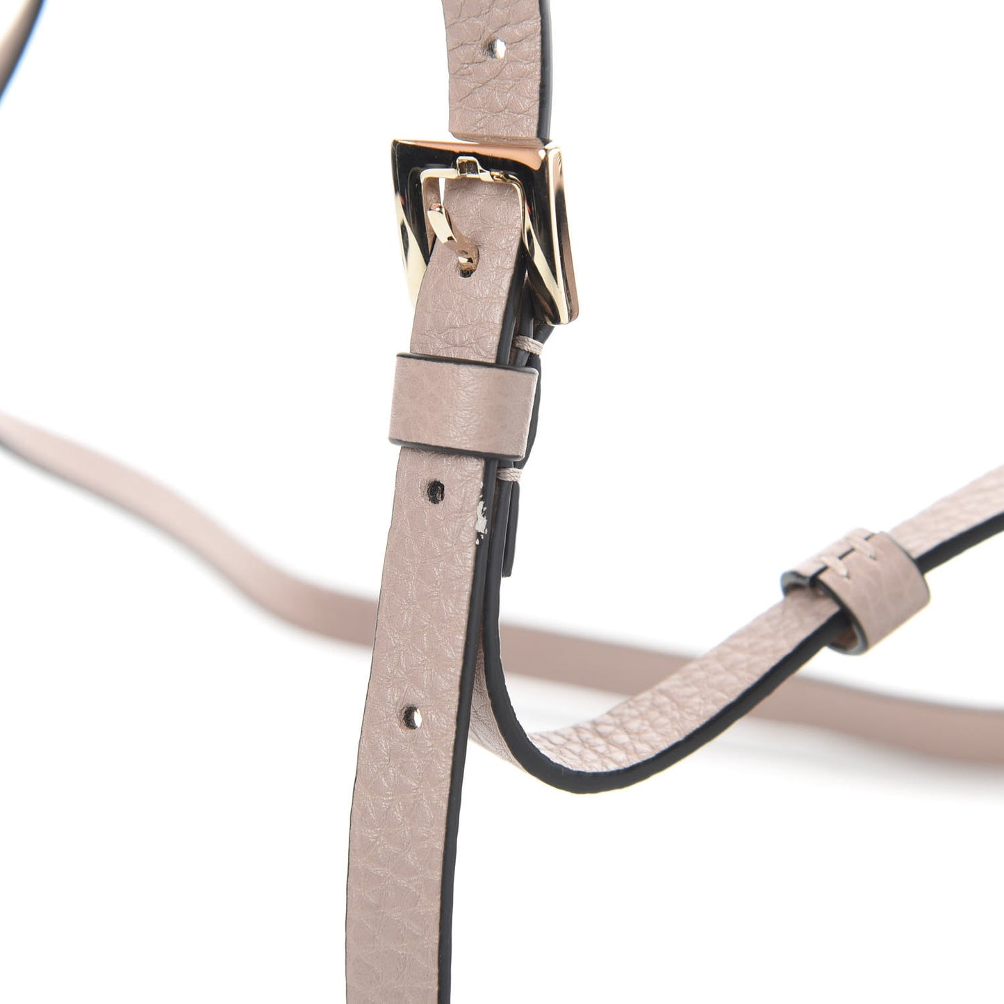 Pebbled Calfskin Small Rockstud Overlay Flap Shoulder Bag Poudre