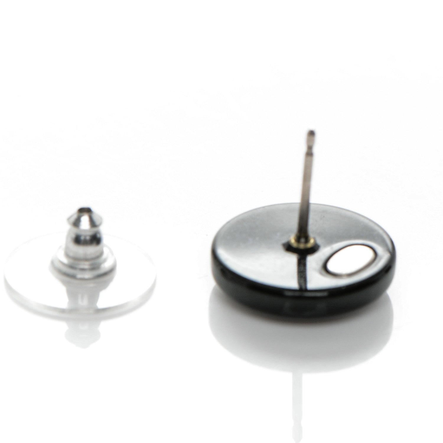 Chanel Resin Crystal CC Earrings Black 5 of 5