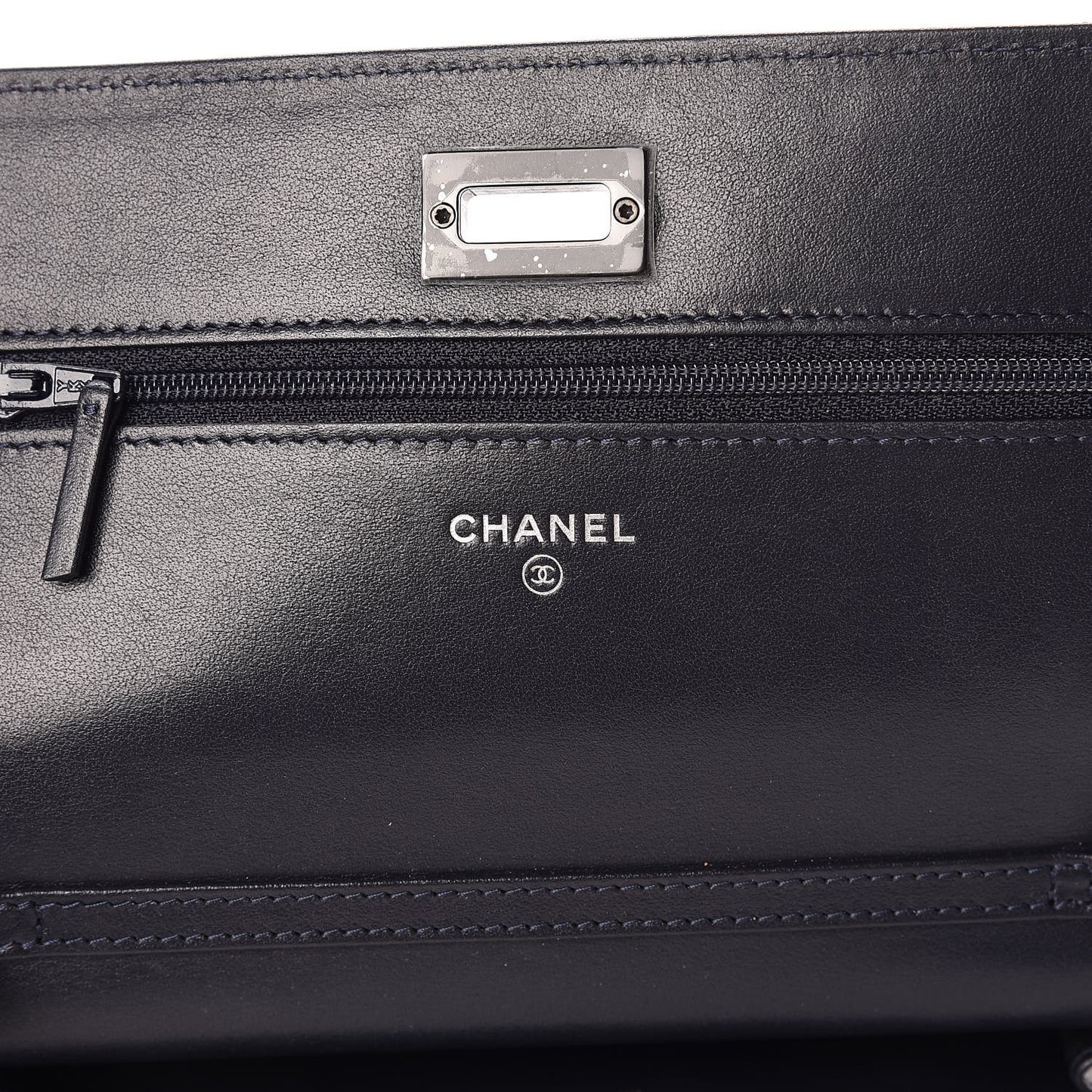 Aged Calfskin Quilted Reissue Wallet On Chain WOC Navy
