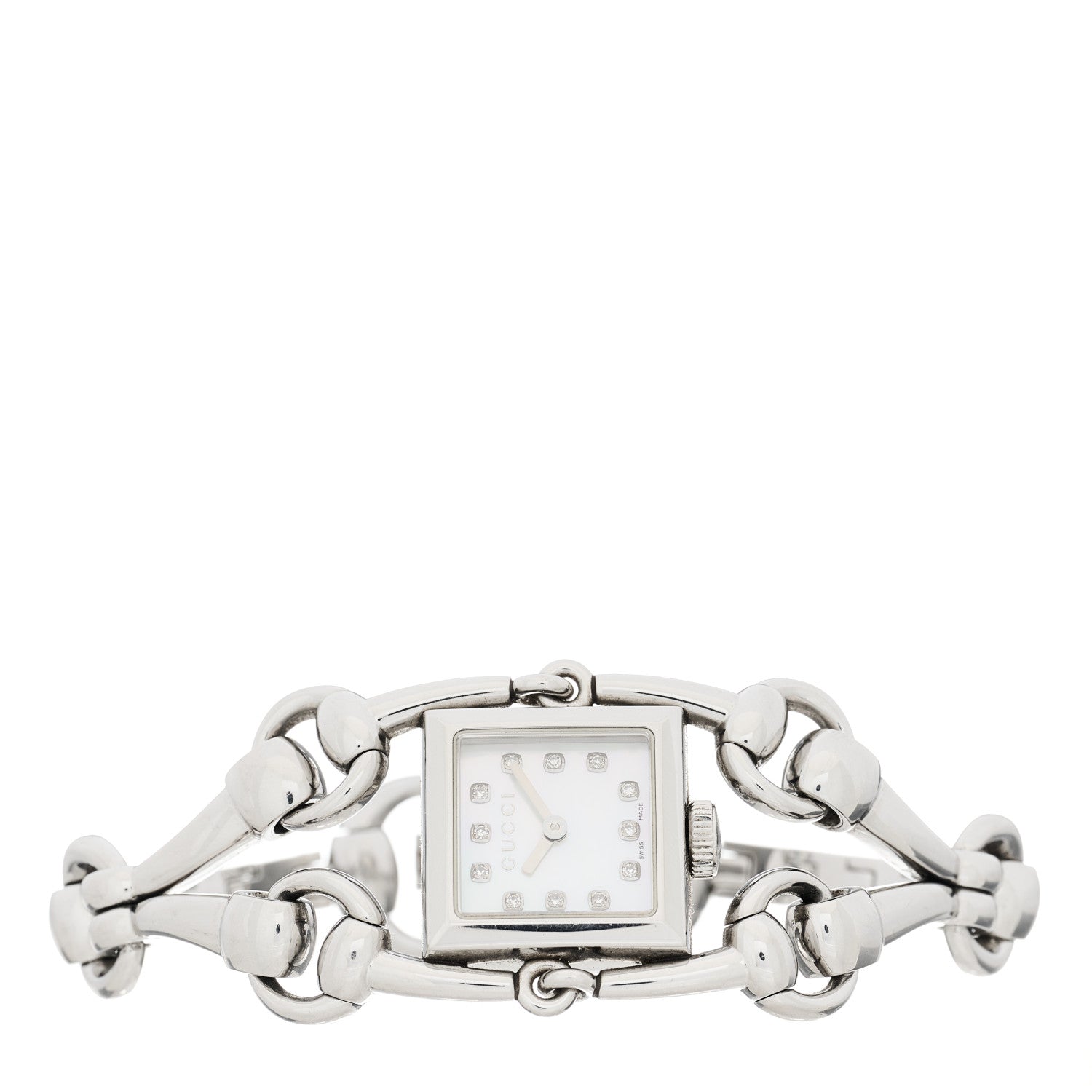 Gucci Stainless Steel Diamond Mother of Pearl 20mm Signoria Quartz Watch 2 of 5