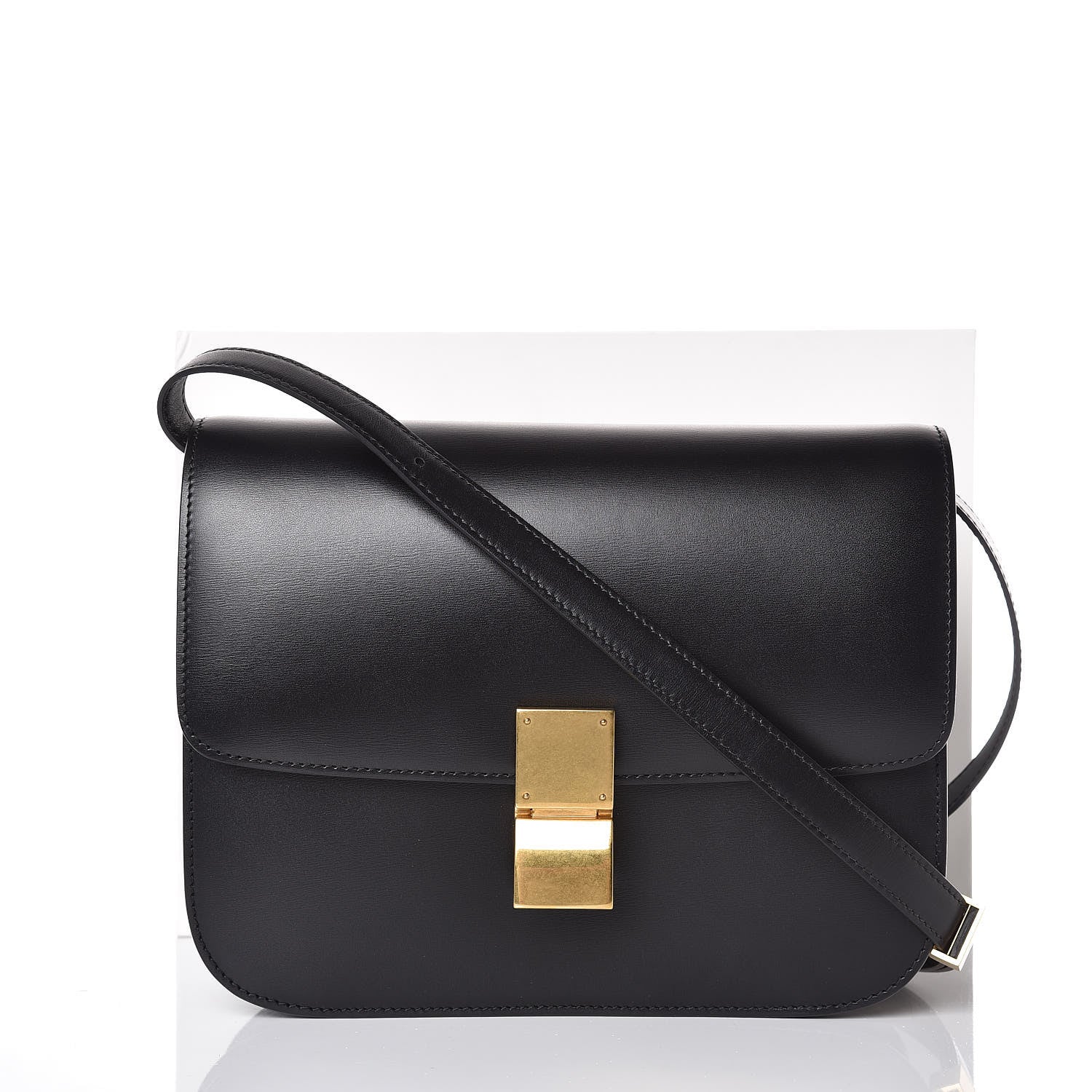 Celine Box Calfskin Medium Classic Box Flap Bag Black 8 of 8