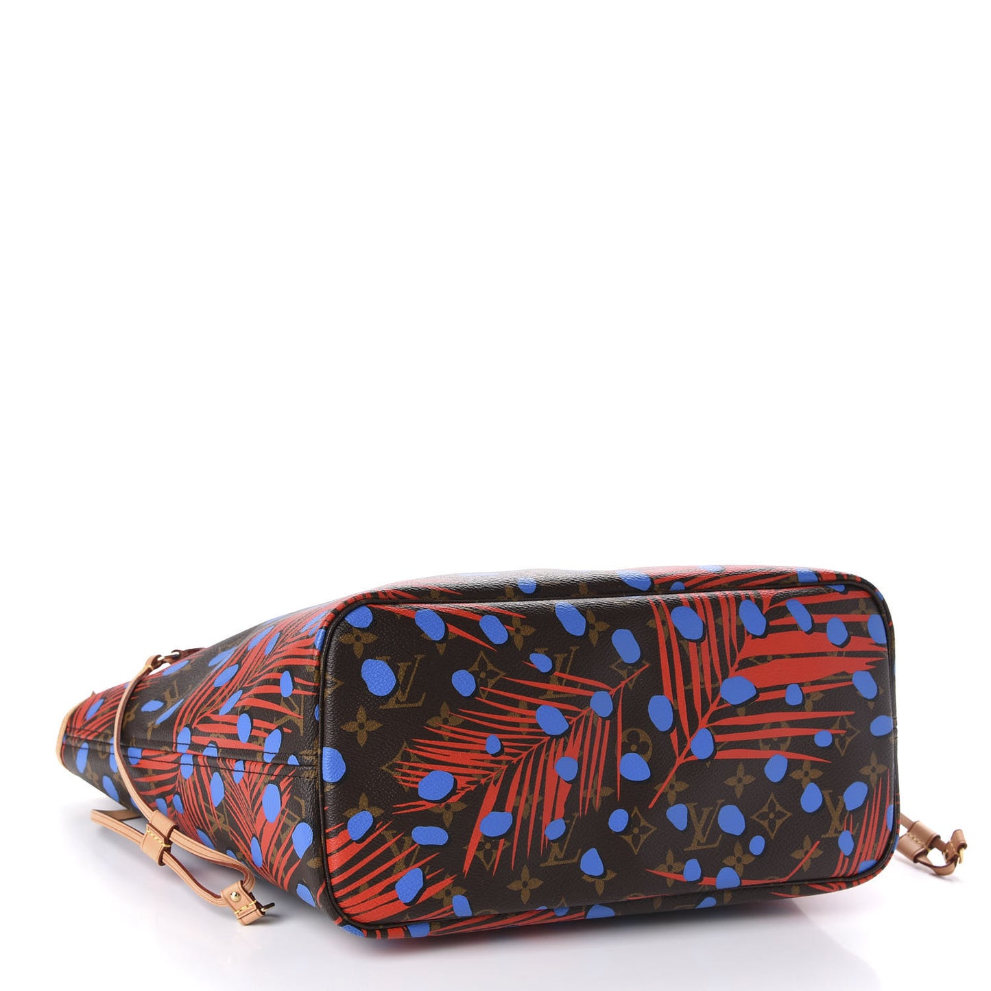 Monogram Jungle Dots Neo Neverfull MM Coquelicot Denim