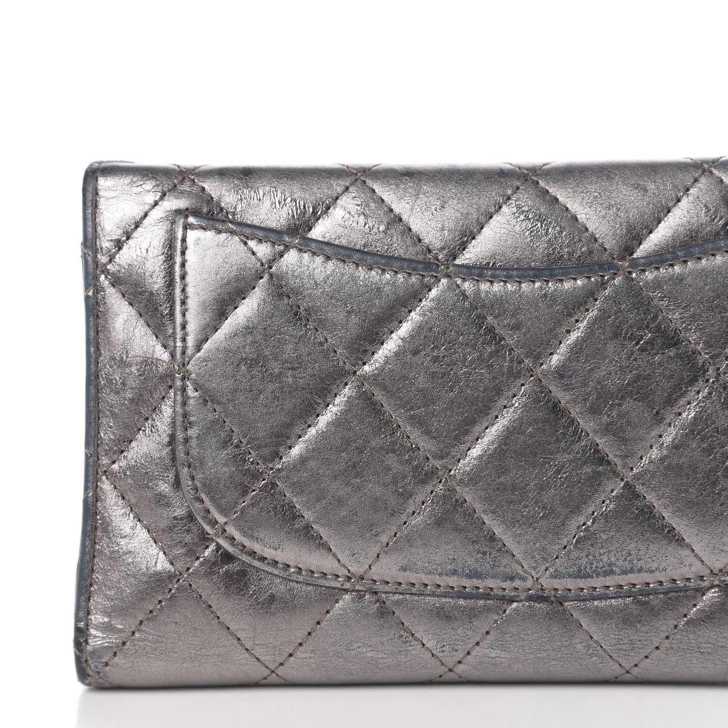 Metallic Aged Calfskin Quilted Reissue Long Flap Wallet