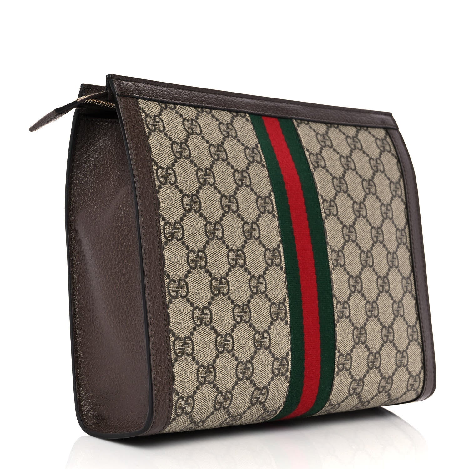 Gucci GG Supreme Monogram Web Ophidia Pouch Brown 3 of 10