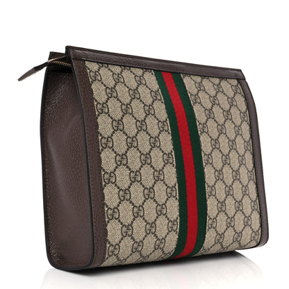 Gucci GG Supreme Monogram Web Ophidia Pouch Brown 3 of 10