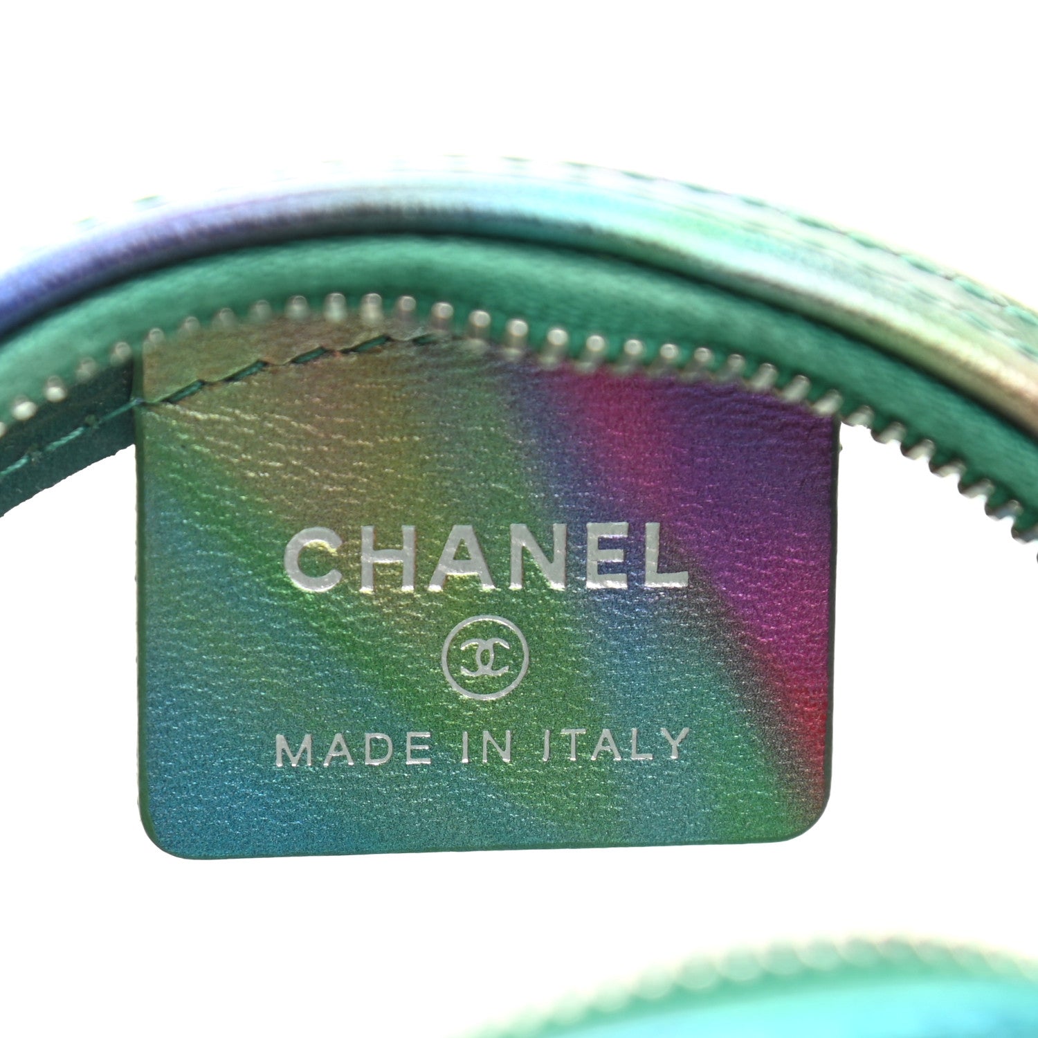 Chanel PVC Calfskin Lambskin Quilted Round Filigree Clutch With Chain Green 6 of 11
