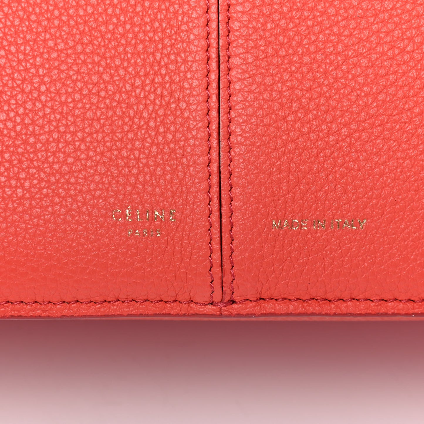 Baby Grained Calfskin Small Tri-Fold Bag Orange