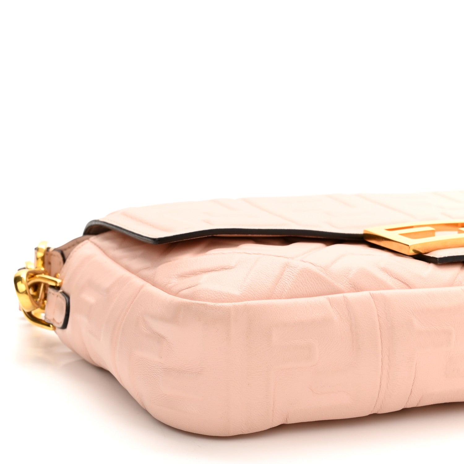 Fendi Nappa FF 1974 Embossed Baguette Rosa Quarzo 9 of 11