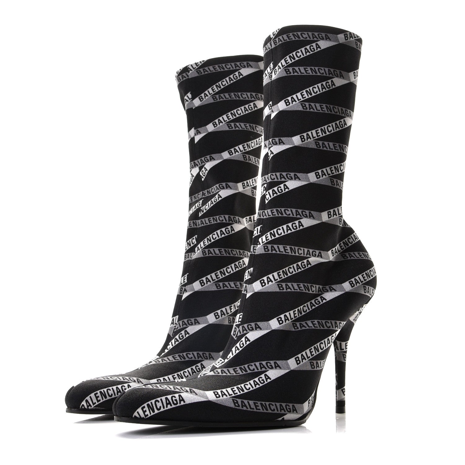 Balenciaga Spandex Losange Monogram 110mm Booties 36 Gris Black 2 of 9