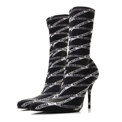 Balenciaga Spandex Losange Monogram 110mm Booties 36 Gris Black 2 of 9