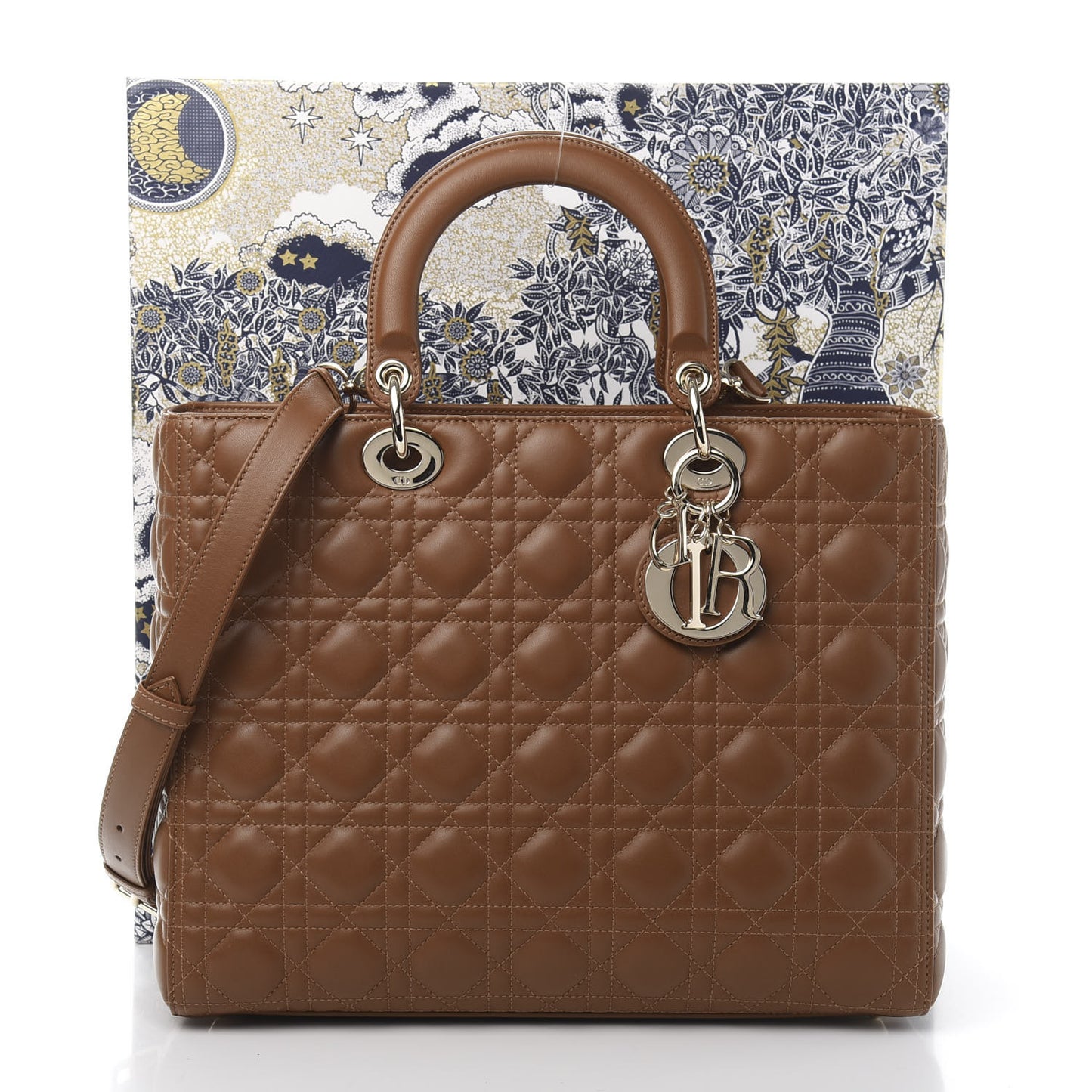 Lambskin Cannage Large Lady Dior Tan