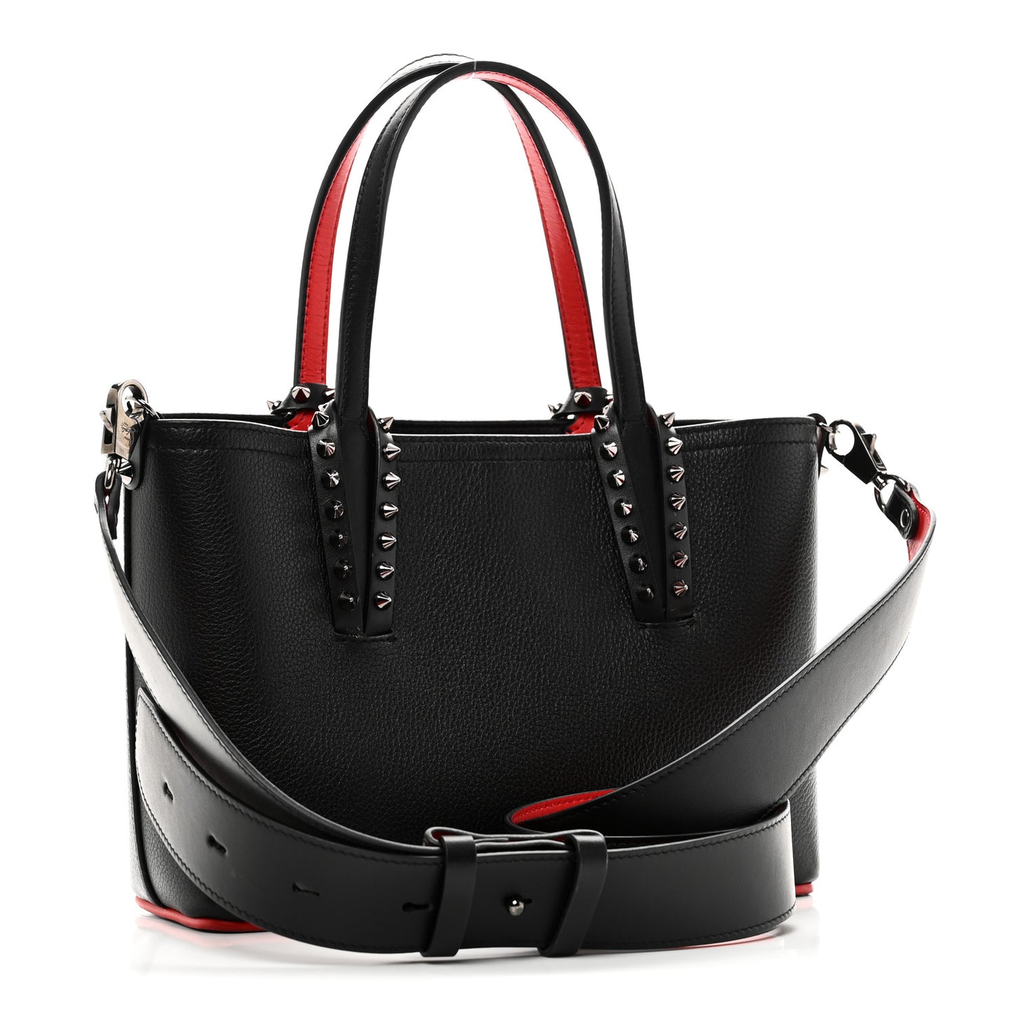 Calfskin Spikes Mini East West Cabata Tote Black