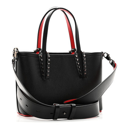 Christian Louboutin Calfskin Spikes Mini East West Cabata Tote Black 3 of 9