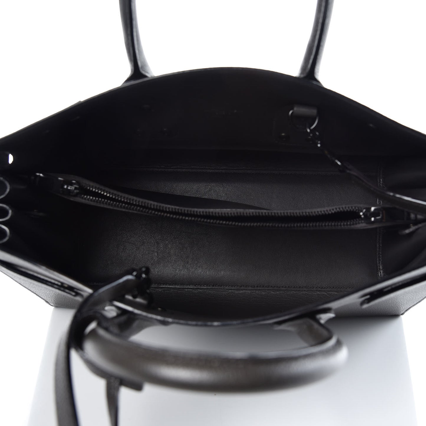 Grained Calfskin Small Sac De Jour Coal