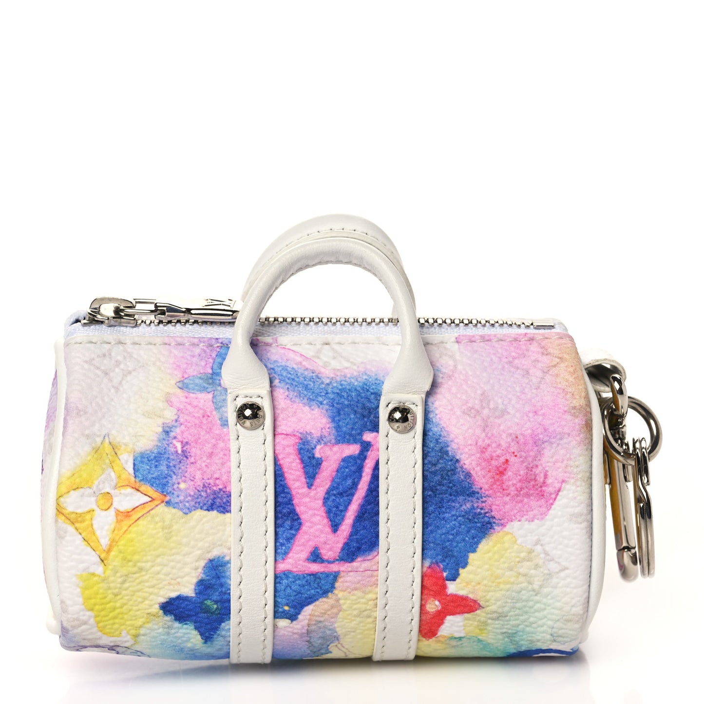Monogram Watercolor Mini Keepall Bag Charm Key Holder Multicolor