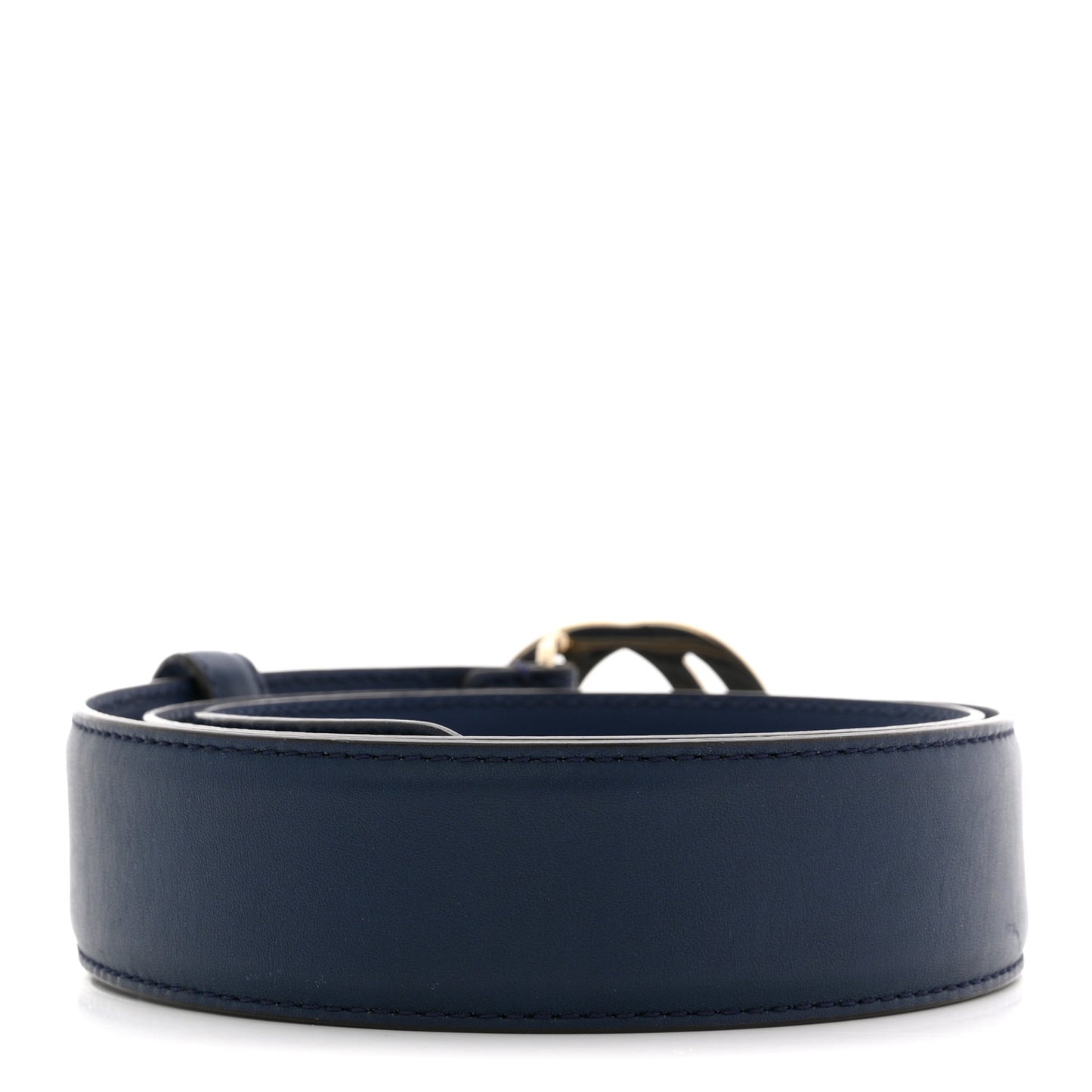 Moon Calfskin Interlocking G 37mm Belt 85 34 Cobalt Blue