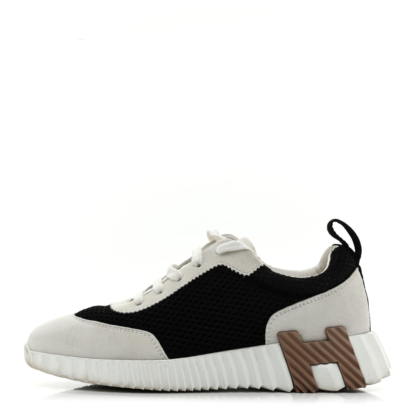 Air Mesh Suede Goatskin Bouncing Sneakers 35.5 Black White