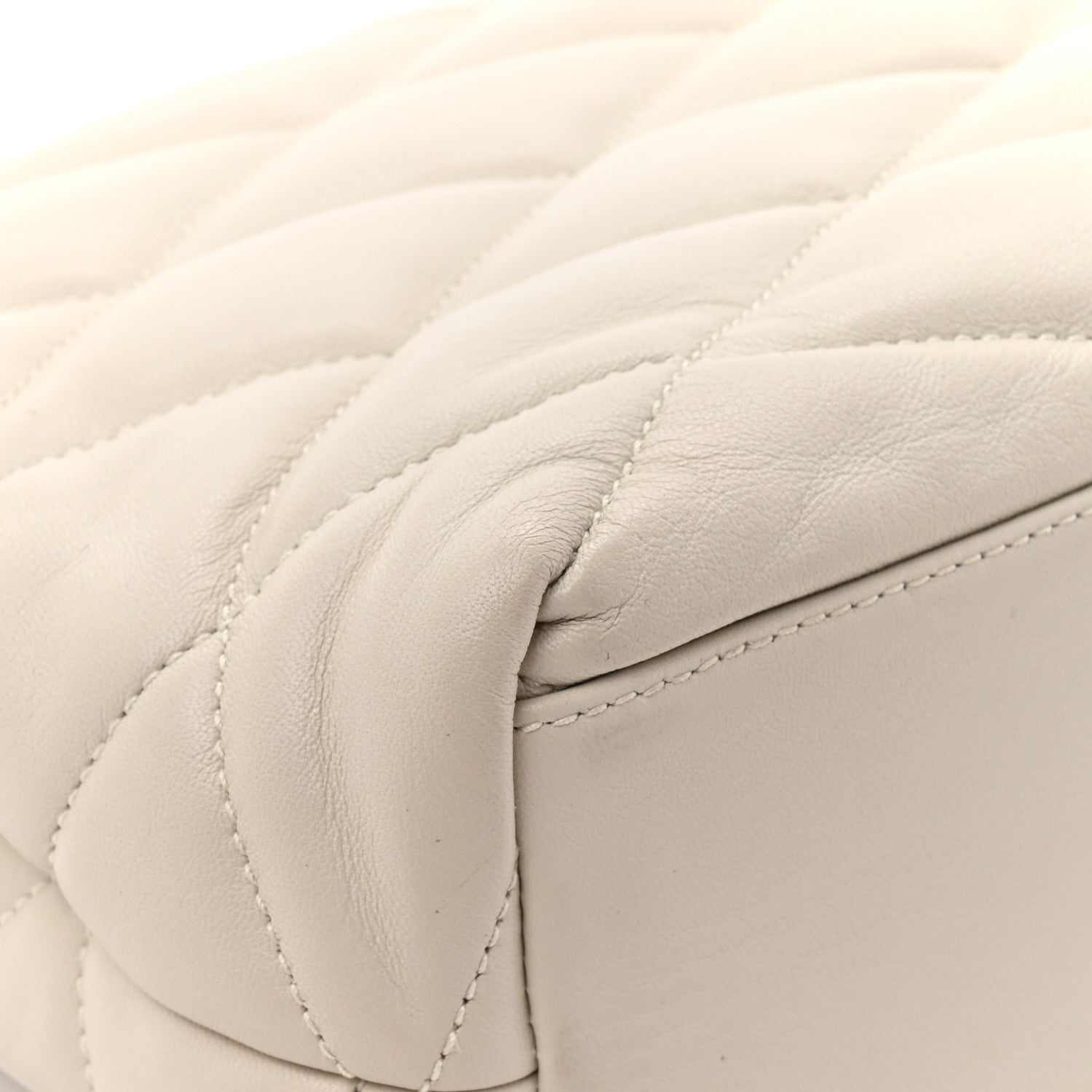 Saint Laurent Lambskin Quilted Sade Puffer Envelope Clutch Crema Soft 9 of 9
