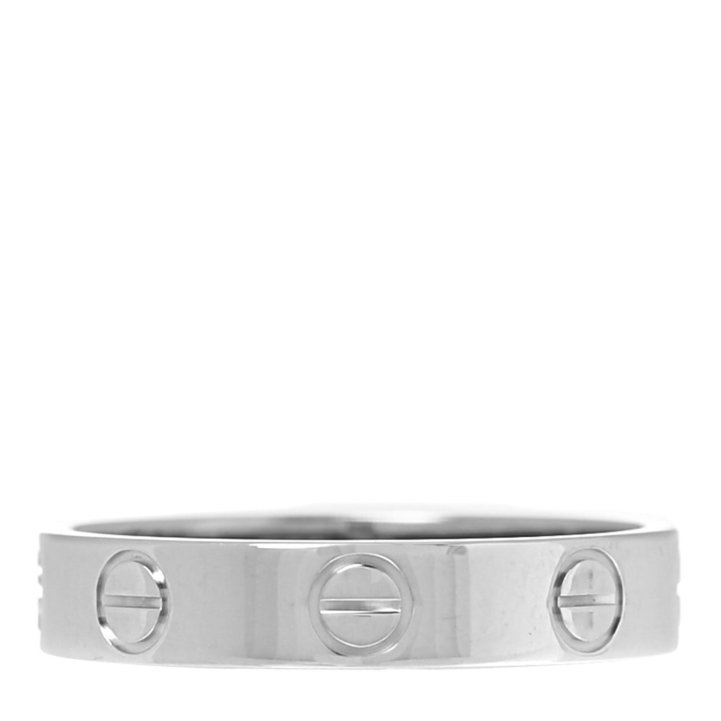 18K White Gold 3.5mm LOVE Wedding Band Ring 50 5.25