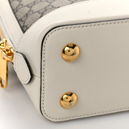 Gucci GG Supreme Monogram Azalea Calfskin Small Horsebit 1955 Top Handle Bag Beige Ebony Mystic White 8 of 9