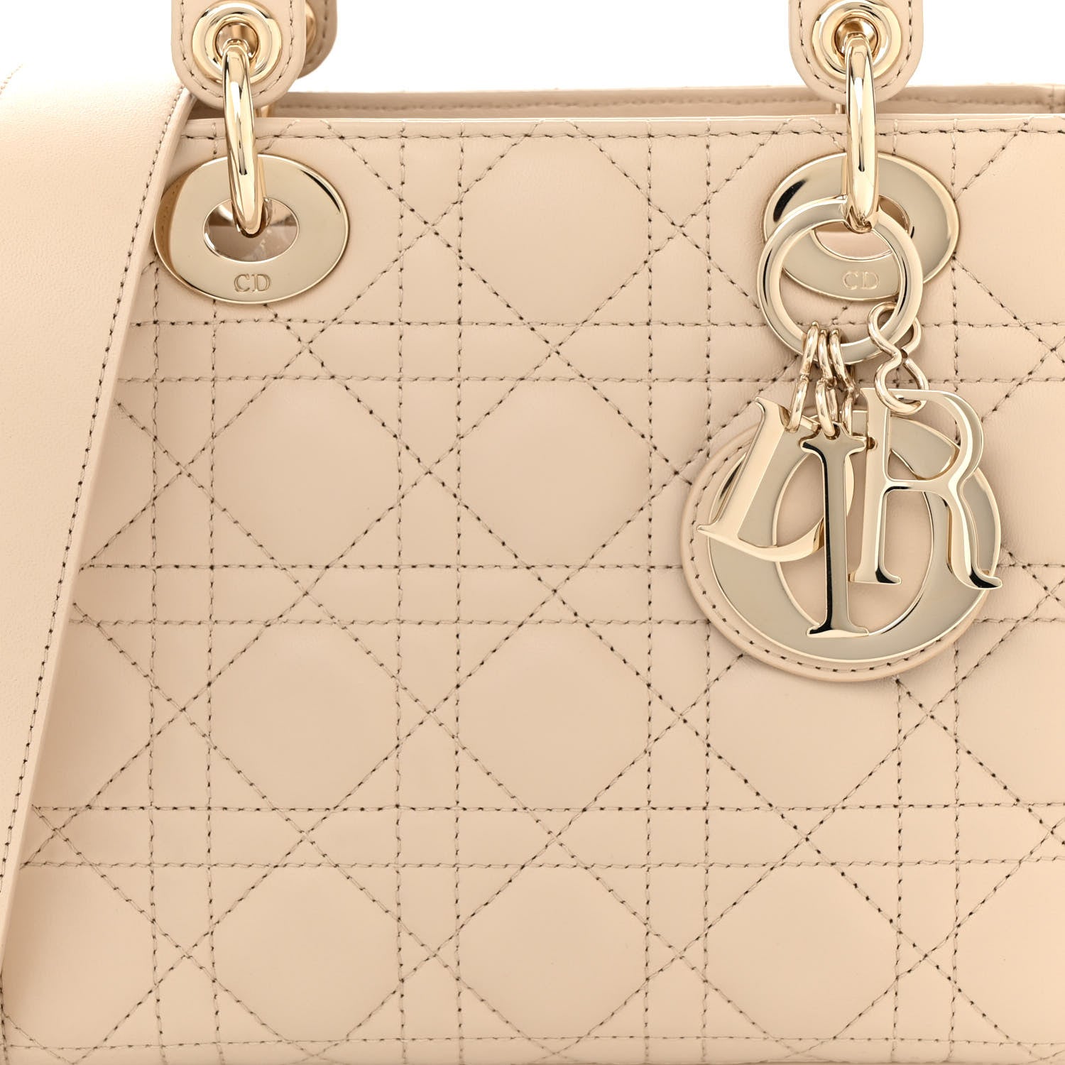 Christian Dior Lambskin Cannage Small My ABCDior Lady Dior Beige 8 of 11